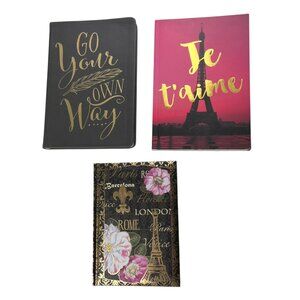 Notebooks Journals for the Travel Lover Lot of Three (3) Various Sizes / Colors